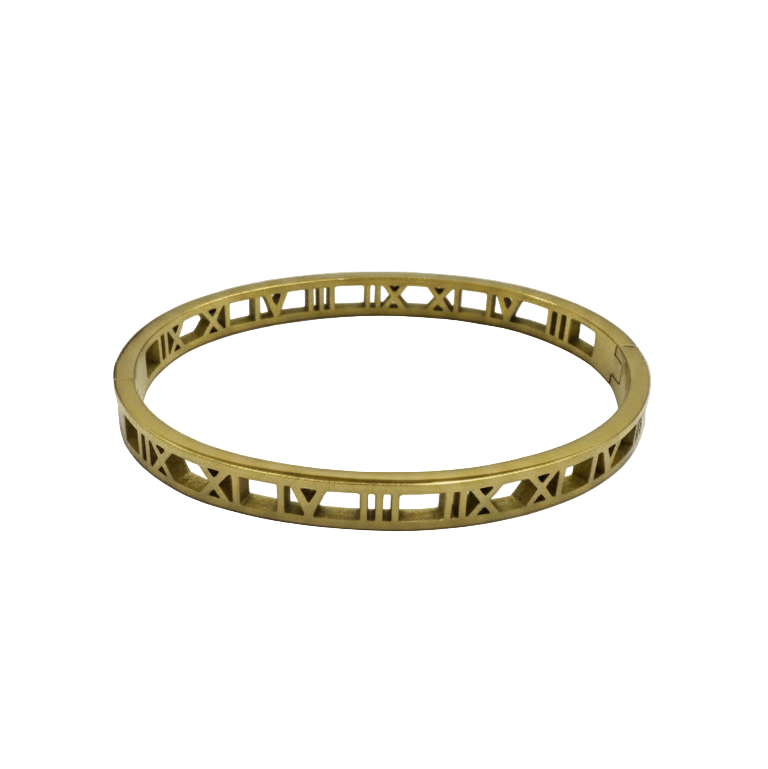 Bracciale Rigido Numeri Romani Oro