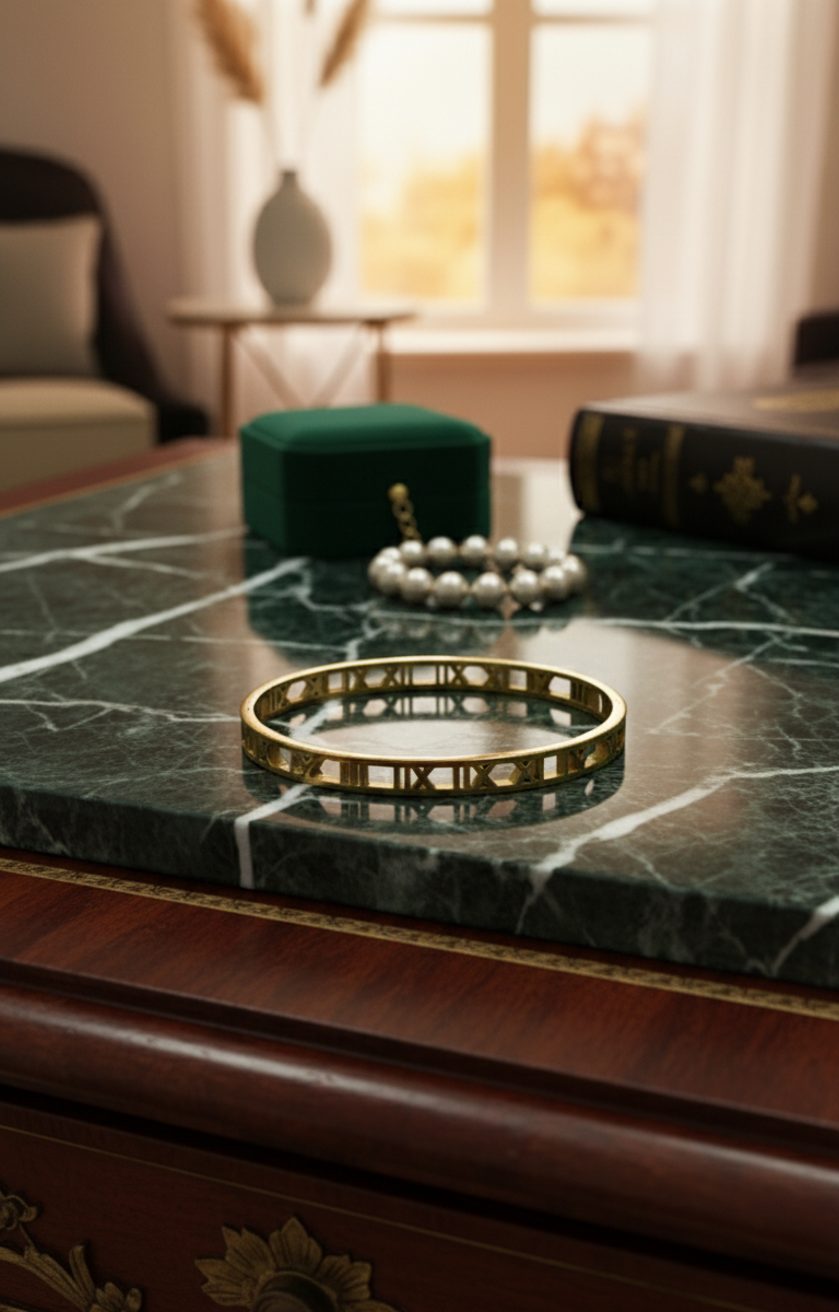 Bracciale Rigido Numeri Romani Oro - Lucedigemma