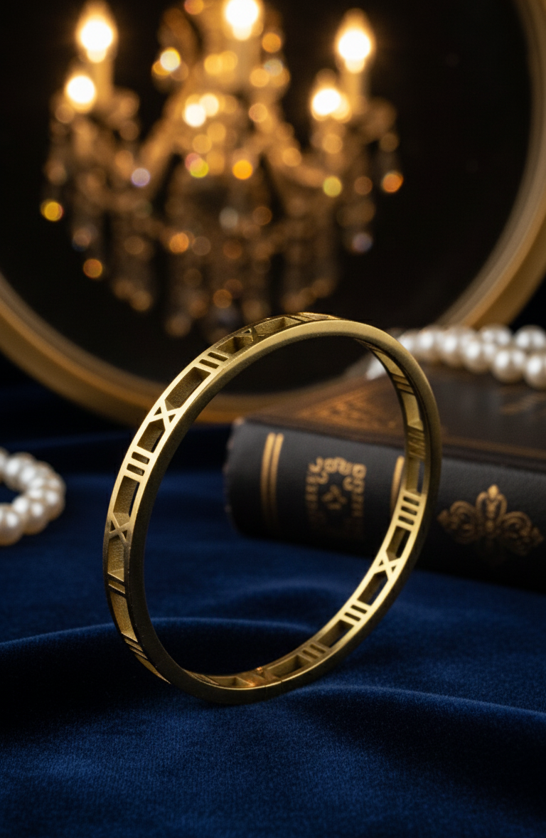 Bracciale Rigido Numeri Romani Oro - Lucedigemma