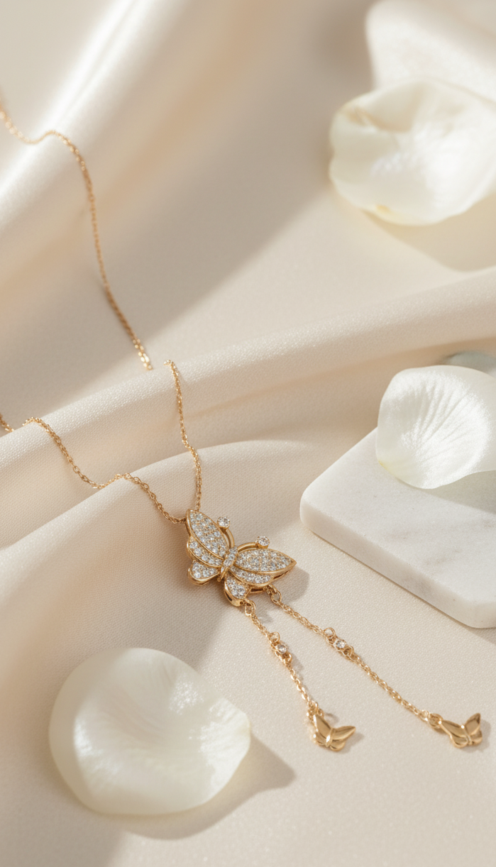 Collana Pendente Farfalla Luccicante - Luce di Gemma