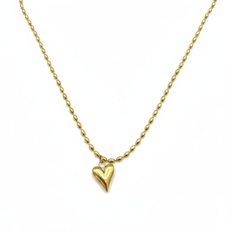 Collana Cuore Bombato Oro - Design Minimalista e Lussuoso
