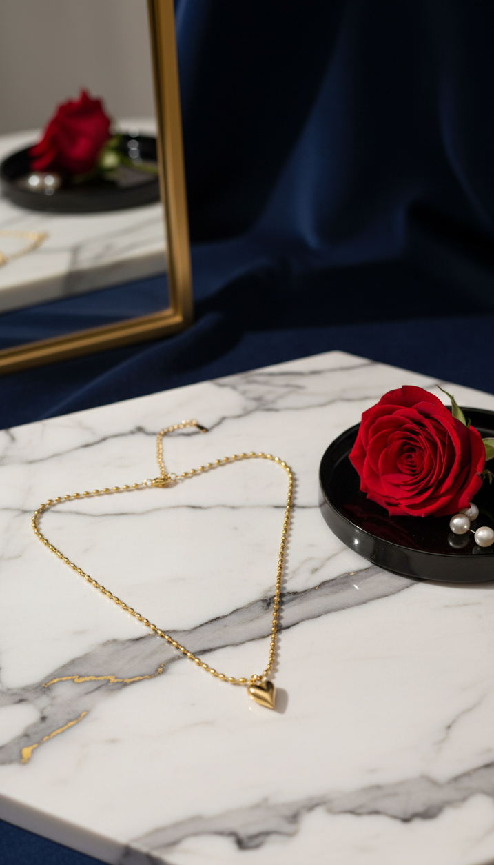 Collana Cuore Bombato Oro - Design Minimalista e Lussuoso