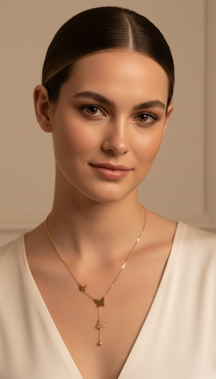 Collana Farfalle Luminose "Eleganza Dorata" – Luce di Gemma™