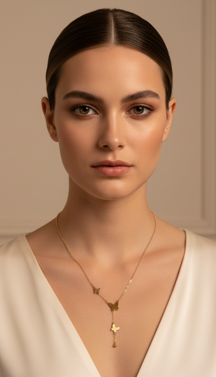 Collana Farfalle Luminose "Eleganza Dorata" – Luce di Gemma™