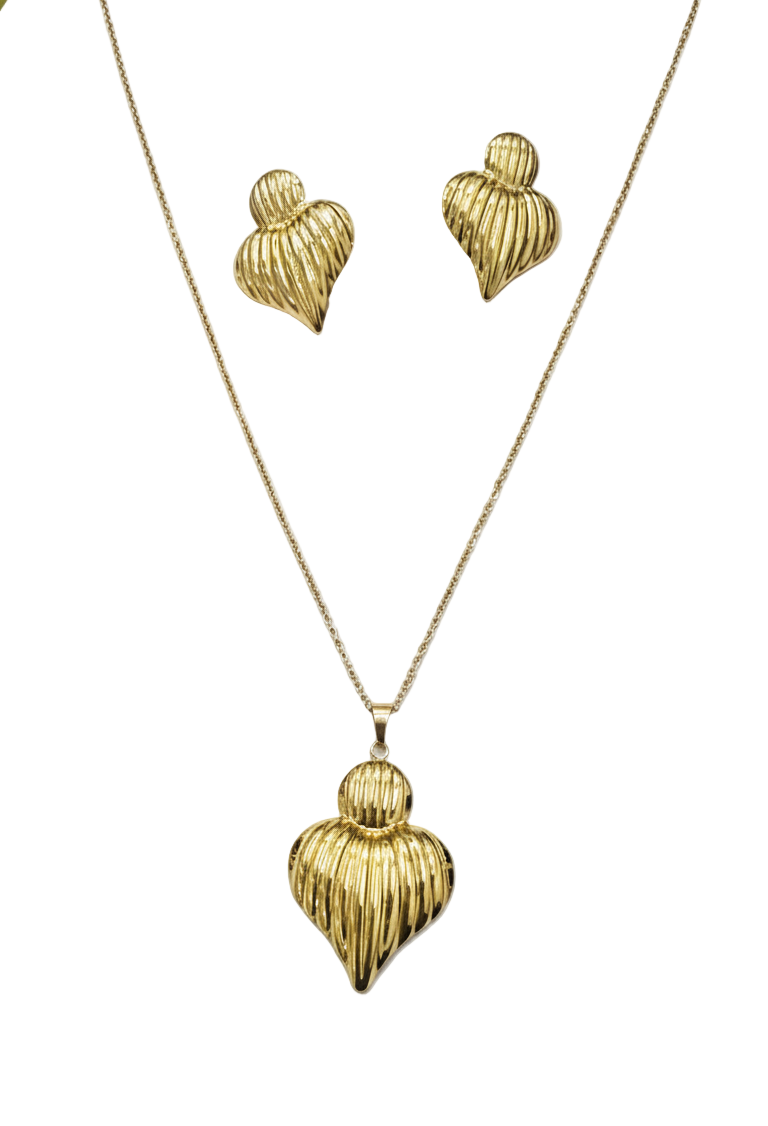 Set Collana Orecchini e Cuore di Viana Placcato Oro