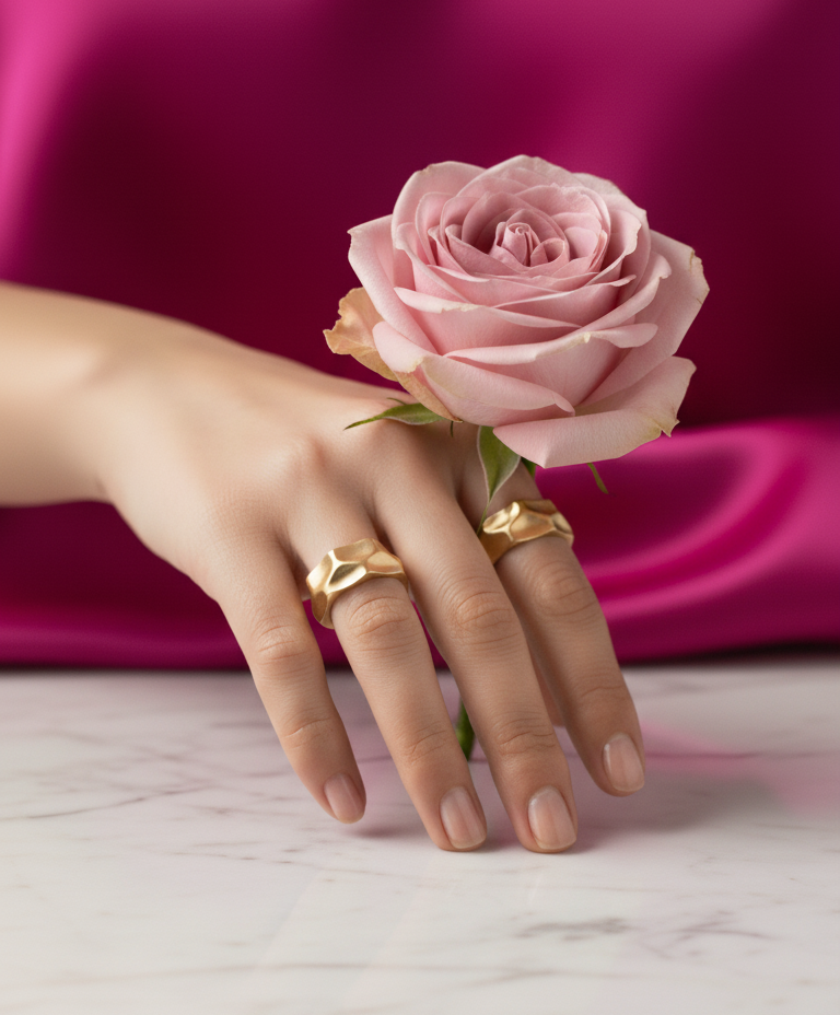 Anello Fascia Ondulata Regolabile - Design Minimal e Moderno