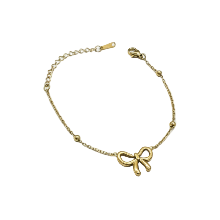 Bracciale Catena Fiocco Vintage Oro Inossidabile - Luce di Gemma