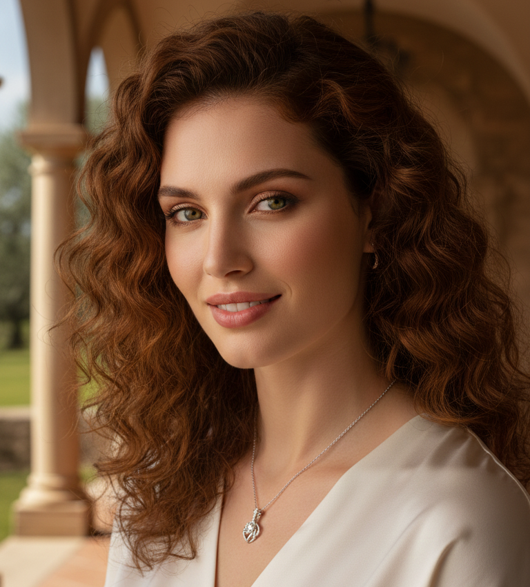 Collana Punto Luce Esagonale con Corona Ipoallergenica