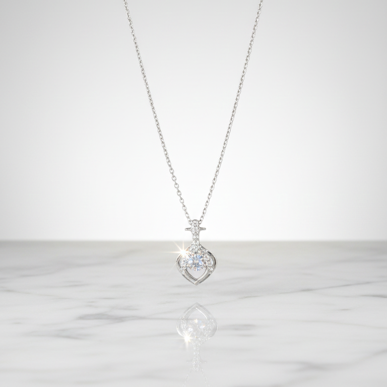 Collana Punto Luce Esagonale con Corona Ipoallergenica