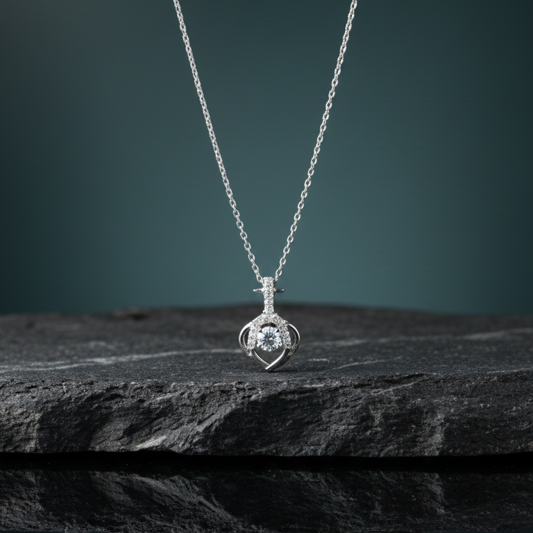 Collana Punto Luce Esagonale con Corona Ipoallergenica