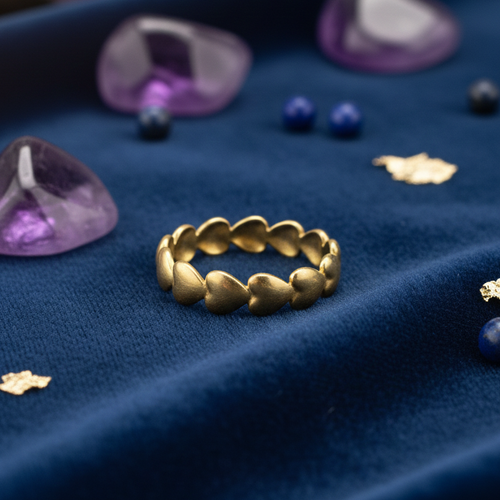 Anello Eternità Cuori in Oro Acciaio Inossidabile - L'Eleganza di Luce di Gemma