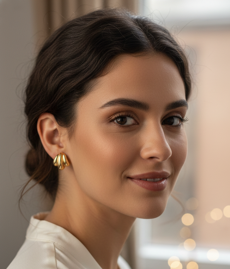 Orecchini a Lobo a Conchiglia Placcati Oro - Design Retro-Chic Italiano