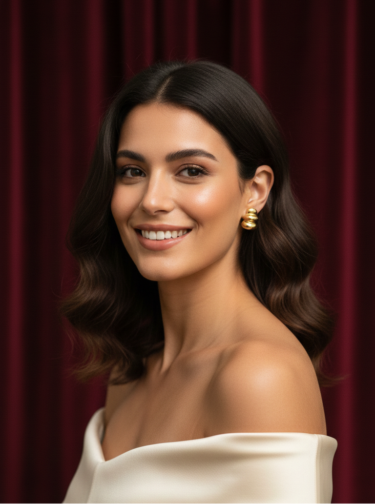 Orecchini a Lobo Stacked in Metallo Placcato Oro - Design Scultoreo Impilato