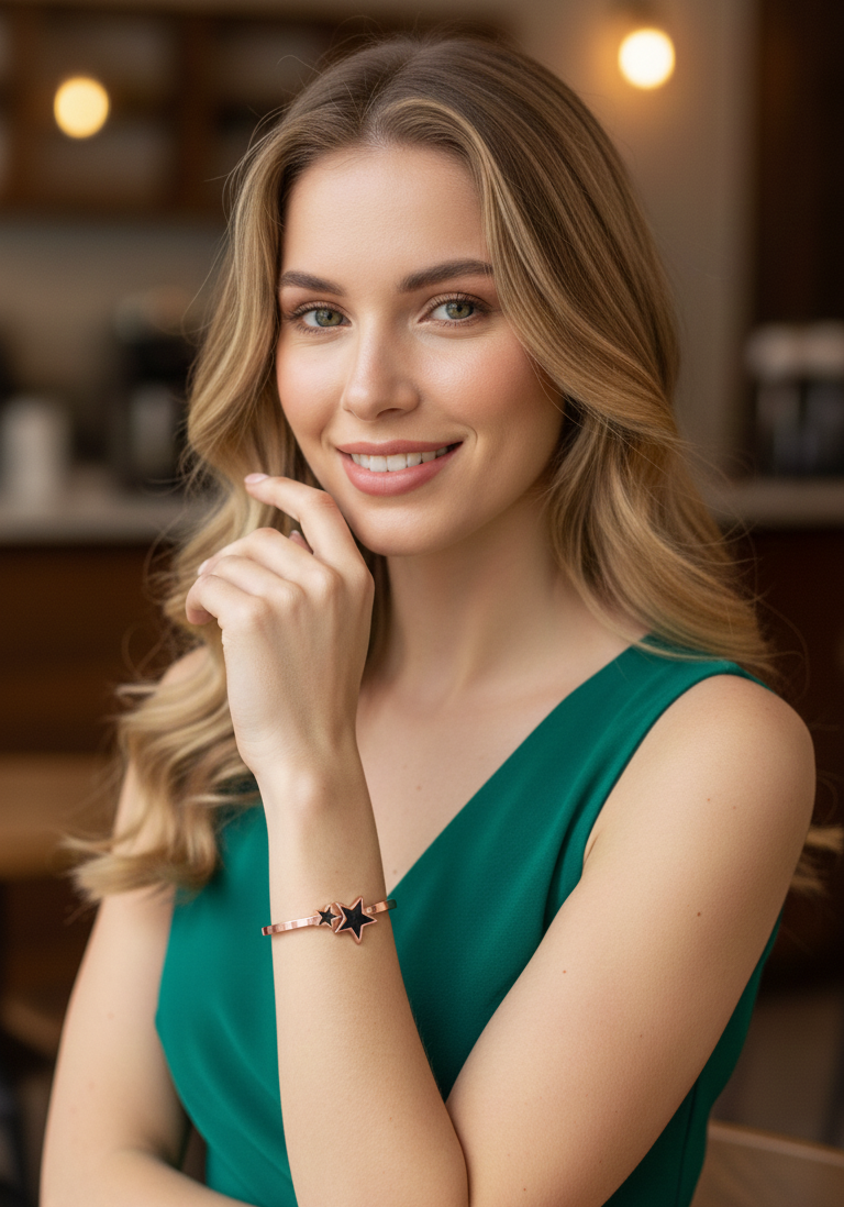 Bracciale Rigido "Stelle Cadenti" - Elegante Bangle