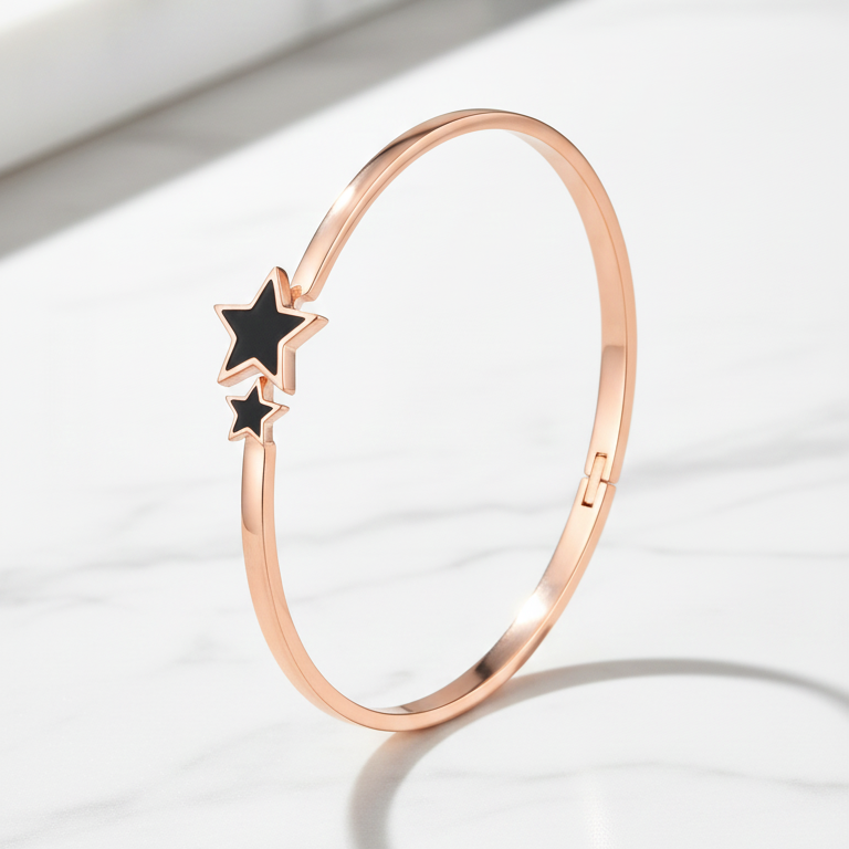 Bracciale Rigido "Stelle Cadenti" - Elegante Bangle