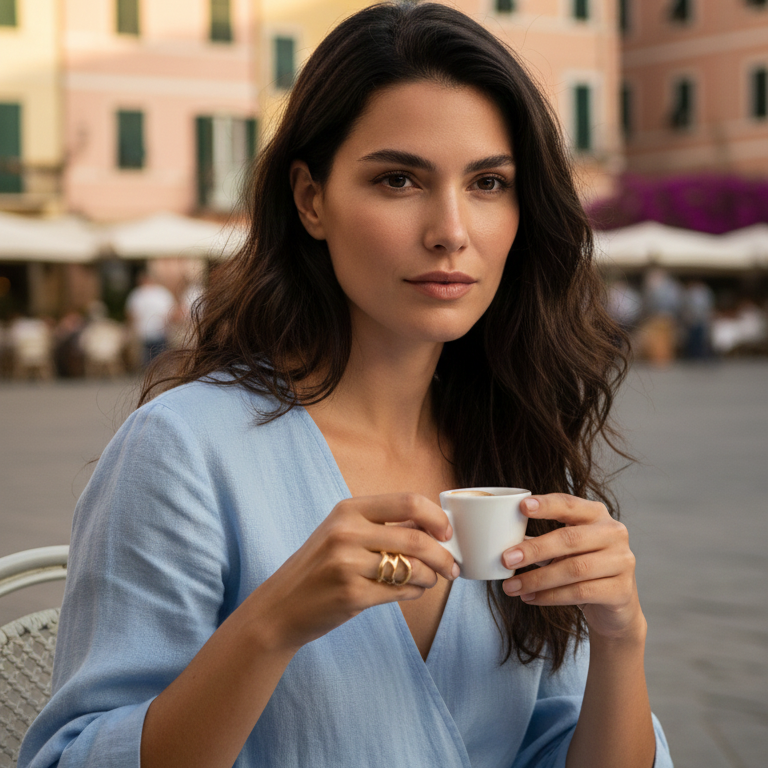 Anello Fascia Astratta Wide Placcato Oro - Design Cut-Out Scultoreo